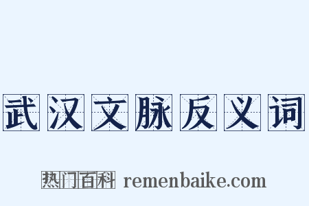 武汉文脉反义词是什么意思的图片